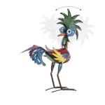 Colorful 19" Tropical Metal Rooster Statue