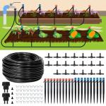 Maotong 110ft Drip Irrigation System Kit, Garden Watering System DIY Automatic Irrigation Equipment Set for Lawn Raised Bed Greenhouse Plant Watering with 1/4'' Tubing, Drip Emitters, Connectors