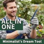 Gardenwind 14Pcs Gardening Tools for Men Gardening Hand Tools with Weeder, Scale, Sawtooth, Cut Rope, Waist Bag,Heavy Duty