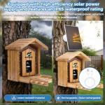 Bamboo Smart Bird Feeder with 4K Camera, AI Bird Identification 10000+ Species, Solar Powered & USB-C Charging, IP65 Weatherproof, 1.25L Speed Capacity for Outdoor Garden (Wall Mount/Pole) (Large)