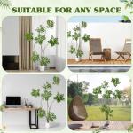 Jexine 6 ft Artificial Sumac Tree, Tall Fake Sumac Tree with White Pot, Faux Mahonia Fortunei Plants Faux Plant for Indoor Outdoor Office Living Room Home Patio Greening Porch Decor