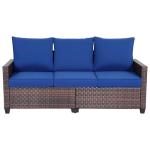 3-Seat Outdoor Patio Wicker Couch Set