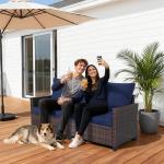 3-Seat Outdoor Patio Wicker Couch Set