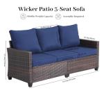 3-Seat Outdoor Patio Wicker Couch Set