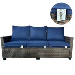 3-Seat Outdoor Patio Wicker Couch Set