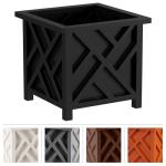 Lattice Design Planter Box - 14.75-Inch Square