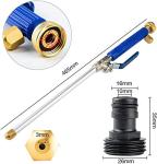 High Pressure Power Washer Attachment Wand, Hydro Jet Water Hose Nozzle,Watering Sprayer Cleaning Tool, Wand Lance for Gutter Patio Car Pet Window Glass Blue