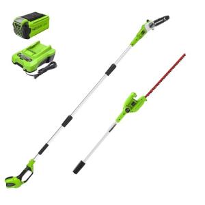 Greenworks 40V 8" Pole Saw and Hedge Trimmer