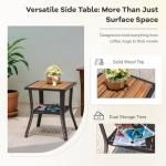 Devoko Patio Furniture Set Outdoor 3 Pieces Wicker Swivel Rocking Chairs Set of 2 with Coffee Table, Patio Conversation Set for Porch, Balcony, Deck, Garden (Brown)