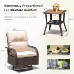 Devoko Patio Furniture Set Outdoor 3 Pieces Wicker Swivel Rocking Chairs Set of 2 with Coffee Table, Patio Conversation Set for Porch, Balcony, Deck, Garden (Brown)