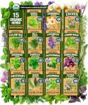 15 Organic Herb Seeds Variety Pack for Gardening