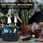 XERATH Garden Tools Set - 7 Piece Stainless Steel Heavy Duty Gardening Kit with Carry Bag, Gloves, Cultivator, Bypass Pruner, Hand Pruner,Hand Trowel, Transplanter