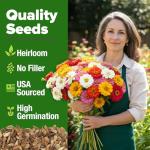 HOME GROWN Dwarf Zinnia Seeds Mix - 4300 Pumila Zinnia Seeds for 2026 | Zinnia Flower Seeds for Planting Outdoors | Colorful Cut Annual Flowers for Summer Gardens & Containers (Zinnia elegans)