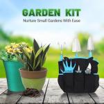 XERATH Garden Tools Set - 7 Piece Stainless Steel Heavy Duty Gardening Kit with Carry Bag, Gloves, Cultivator, Bypass Pruner, Hand Pruner,Hand Trowel, Transplanter