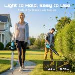 SEESII Cordless Hedge Trimmer and Leaf Blower Combo, 2 Pcs 4.0Ah Batteries, Electric Handheld Bush Trimmer with 20" Dual-Action Blade, Lightweight Brushless Blower with 2 Speed Modes for Yard Garden