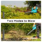 SEESII Cordless Hedge Trimmer and Leaf Blower Combo, 2 Pcs 4.0Ah Batteries, Electric Handheld Bush Trimmer with 20" Dual-Action Blade, Lightweight Brushless Blower with 2 Speed Modes for Yard Garden