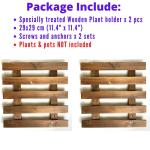 ShopLaLa Wall Planter - 2 Pack Wooden Hanging Succulent Wall Decor, Live Air Plants Orchids Wall Mounted Holder Frame Display for Indoor Outdoor, Living Plant Wall Decor Balcony Garden