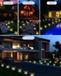 Solar Ground Lights Outdoor 12 Pack Waterproof, Upgraded Solar Garden Lights with 4 Side Light, Stainless Steel Solar Powered Disc Landscape Light for Walkway Pathway Lawn Yard Patio Deck-Warm White