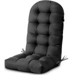 DANGHOOGY Outdoor/Indoor Adirondack Chair Cushion, Waterproof Outdoor Rocking Chair Cushion with Ties, Tufted Replacement Seat Cushions for Outdoor Furniture, Black