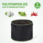 Delxo 20 Pack 5 Gallon Grow Bags Heavy Duty Aeration Fabric Pots Thickened Nonwoven Garden Plant Growing Bags with Handles for Planting