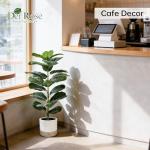 Der Rose 2 Pack 30" Artificial Fiddle Leaf Fig Tree with Warm LED Lights – Battery Powered, Mid-Size Fake Plants for Living Room, Bedroom, Entryway & Home Decor