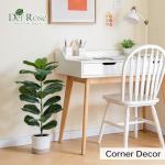 Der Rose 2 Pack 30" Artificial Fiddle Leaf Fig Tree with Warm LED Lights – Battery Powered, Mid-Size Fake Plants for Living Room, Bedroom, Entryway & Home Decor