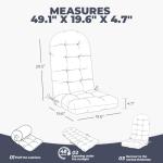 DANGHOOGY Outdoor/Indoor Adirondack Chair Cushion, Waterproof Outdoor Rocking Chair Cushion with Ties, Tufted Replacement Seat Cushions for Outdoor Furniture, Black