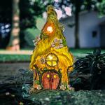 AIINY Garden Decor Outdoor Solar Statues, 9.4Inch Resin Fairy Garden Solar Lights Birthday Gifts for Women Yard Decorations, Gardening Gifts for Patio, Balcony, Porch Decor