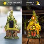 AIINY Garden Decor Outdoor Solar Statues, 9.4Inch Resin Fairy Garden Solar Lights Birthday Gifts for Women Yard Decorations, Gardening Gifts for Patio, Balcony, Porch Decor