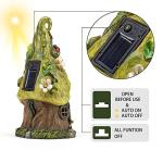 AIINY Garden Decor Outdoor Solar Statues, 9.4Inch Resin Fairy Garden Solar Lights Birthday Gifts for Women Yard Decorations, Gardening Gifts for Patio, Balcony, Porch Decor