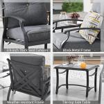TOP HOME SPACE Patio Bistro Set 3 Pieces Metal Outdoor Furniture Sets Metal Patio Chairs with Side Table Thick Cushions Galvanized Steel Frame (Dark Grey)