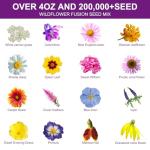 200,000+ Wildflower Seeds [4oz] 16 Variety Perennial Mix - Non-GMO, USA-Sourced Heirloom Seeds for Pollinator Gardens | Attracts Bees/Birds/Butterflies | High Germination Rate for Indoor & Outdoor