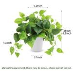 CEWOR Artificial Plants Fake Pothos with Plastic Pot Artificial Potted Plant for Home Office Bedroom Indoor Outdoor Decor 1 Pack
