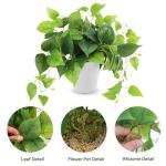 CEWOR Artificial Plants Fake Pothos with Plastic Pot Artificial Potted Plant for Home Office Bedroom Indoor Outdoor Decor 1 Pack