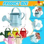 Blueweenly 130 Pcs Kids Garden Tools Set Include 6 Pcs Small Metal Watering Can 24 Gardening Tools Kit Shovel, Rake, Fork and Trowel with Wooden Handle and 100 Stickers for Kids Beach Planting Gifts