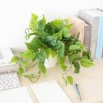 CEWOR Artificial Plants Fake Pothos with Plastic Pot Artificial Potted Plant for Home Office Bedroom Indoor Outdoor Decor 1 Pack