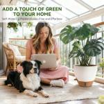 Nuotuv 8/9/10 Inch Large Self Watering Pots, Plastic Flower Pots with Multi Mesh Drainage Holes and Water Level Indicator & Deep Reservoir for Indoor Outdoor Garden Plants and Flowers (White)