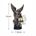 Dlfghos St Michael The Archangel Solar Outdoor Garden Decor Statues–12 in Miguel Arcangel Statue Solar Outdoor Sculptures for Outside Yard Patio Balcony Front Lawn Decor