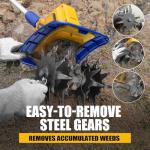 Cordless Tiller Cultivator Compatible with Dewalt 20V Battery(Tool Only), 360RPM Battery Powered Garden Cultivator, 9In Tilling Width & 7In Depth Tiller for Gardening