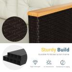 Wisteria Lane Small Patio Furniture Set, All-Weather PE Rattan Outdoor Sectional with Storage Table, L Shape Outdoor Couch with Cushions, 3 Piece Wicker Patio Furniture for Balcony, Brown