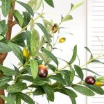 LuceAlberi 6FT Artificial Olive Tree - Indoor Tall Faux Olive Trees with Planter&Basket, Large Fake Olive Silk Tree Realistic Olive Plants with Branches and Fruits for Home Decor Office Living Room