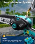 Electric Tree Saw for Pruning High Branches, 2-in-1 6" Brushless Mini Chainsaw Cordless with Extension Pole 2 Batteries, Battery Powered Hand held Chain Saw & Pole Pruner for Trimming Tree Limbs