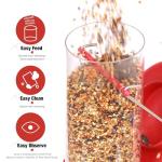 ERYTLLY 2 Pack Bird Feeders for Outdoors Hanging with 6 Feeding Ports Extra Thick Solid Tube Transparent Weatherproof Water Resistant Great for Attracting Birds Garden