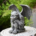 OwMell Gargoyle Statue Garden Guardian Sculpture Figurine Gothic Indoor Outdoor Garden Decor Statue 7 Inch - Sitting
