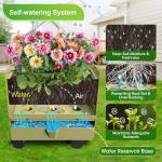 Raised Garden Bed Planter Box with Trellis, 71" Self-Watering Tomato Planter with Wheels for Climbing Vegetable and Plants, Tomato Cage Planters for Indoor Outdoor Patio Greenhouse Gardening (1Pack)