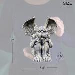 OwMell Gargoyle Statue Garden Guardian Sculpture Figurine Gothic Indoor Outdoor Garden Decor Statue 7 Inch - Sitting