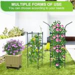 Raised Garden Bed Planter Box with Trellis, 71" Self-Watering Tomato Planter with Wheels for Climbing Vegetable and Plants, Tomato Cage Planters for Indoor Outdoor Patio Greenhouse Gardening (1Pack)