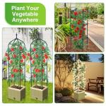 Raised Garden Bed Planter Box with Trellis, 71" Self-Watering Tomato Planter with Wheels for Climbing Vegetable and Plants, Tomato Cage Planters for Indoor Outdoor Patio Greenhouse Gardening (1Pack)