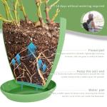 Vodotion - Plant Pots Indoor with Saucers & Drainage - 6 Pack Flower Pots - Plastic Planters for Indoor Planter - 7.5/6.6/5.8/5.0/4.3/3.5 inches Sizes for All Different Types of Plants-Light Green