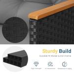 Wisteria Lane Small Patio Furniture Set, All-Weather PE Rattan Outdoor Sectional Sofa with Storage Table, L Shape Outdoor Couch with Cushions, 3 Piece Wicker Patio Furniture for Balcony, Grey